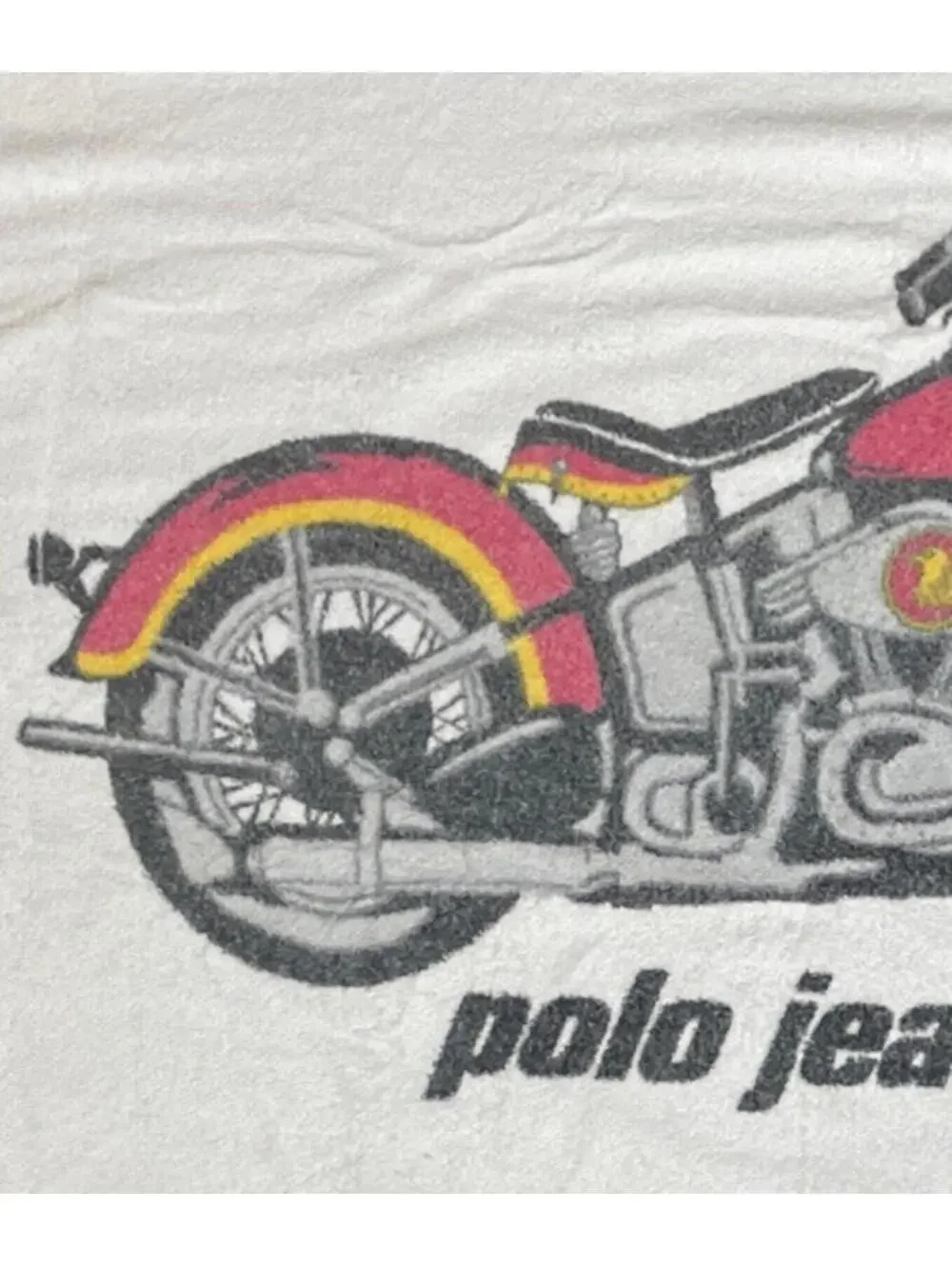 Vtg Ralph Lauren POLO JEANS COMPANY MOTORCYCLE Huge Jumbo Beach Towel